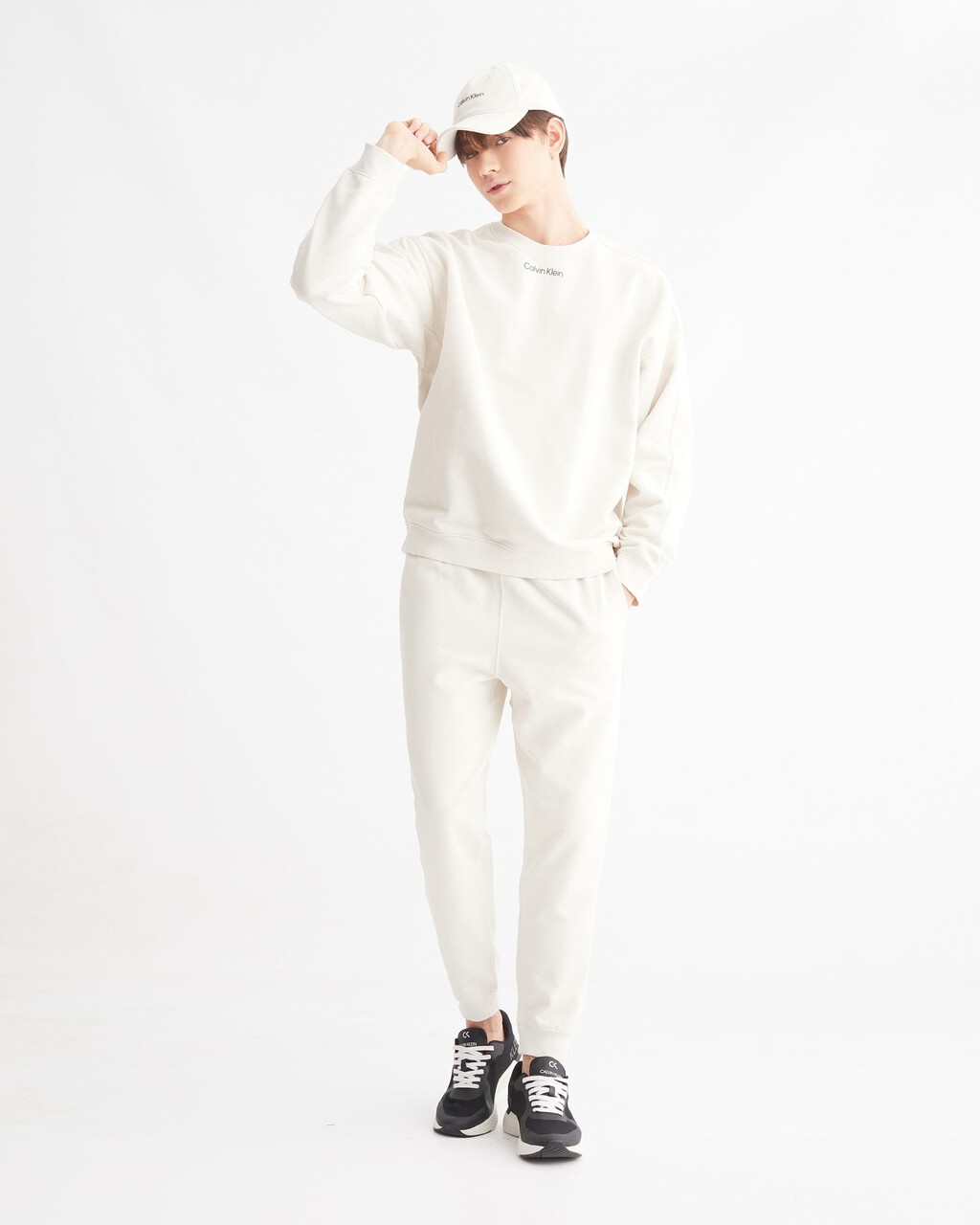 CK ATHLETIC SWEATSHIRT, CHALK, hi-res