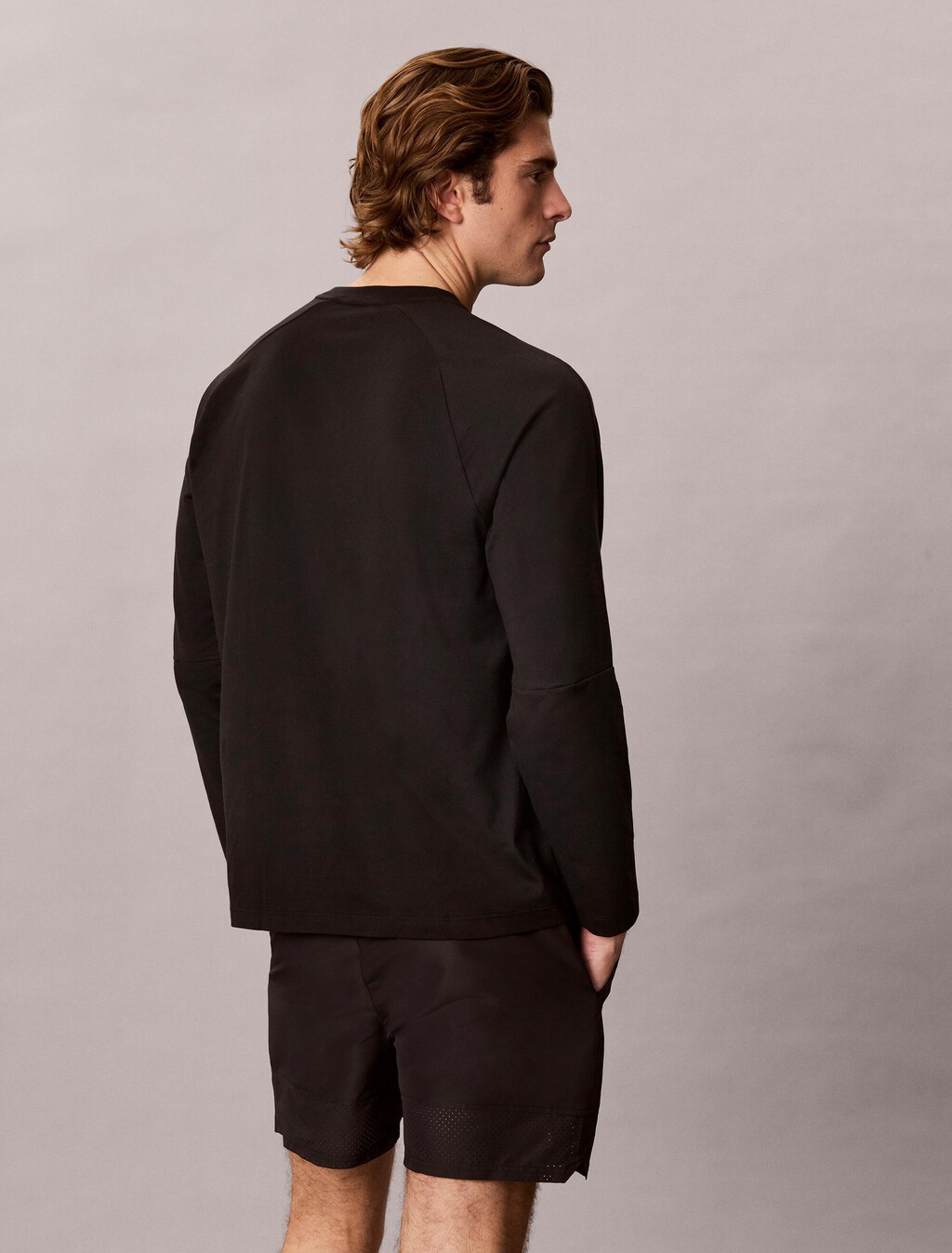 Embossed Logo Long Sleeve T-Shirt, Black, hi-res