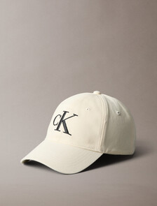 Large Monogram Embroidery Baseball Cap, Bone White, hi-res