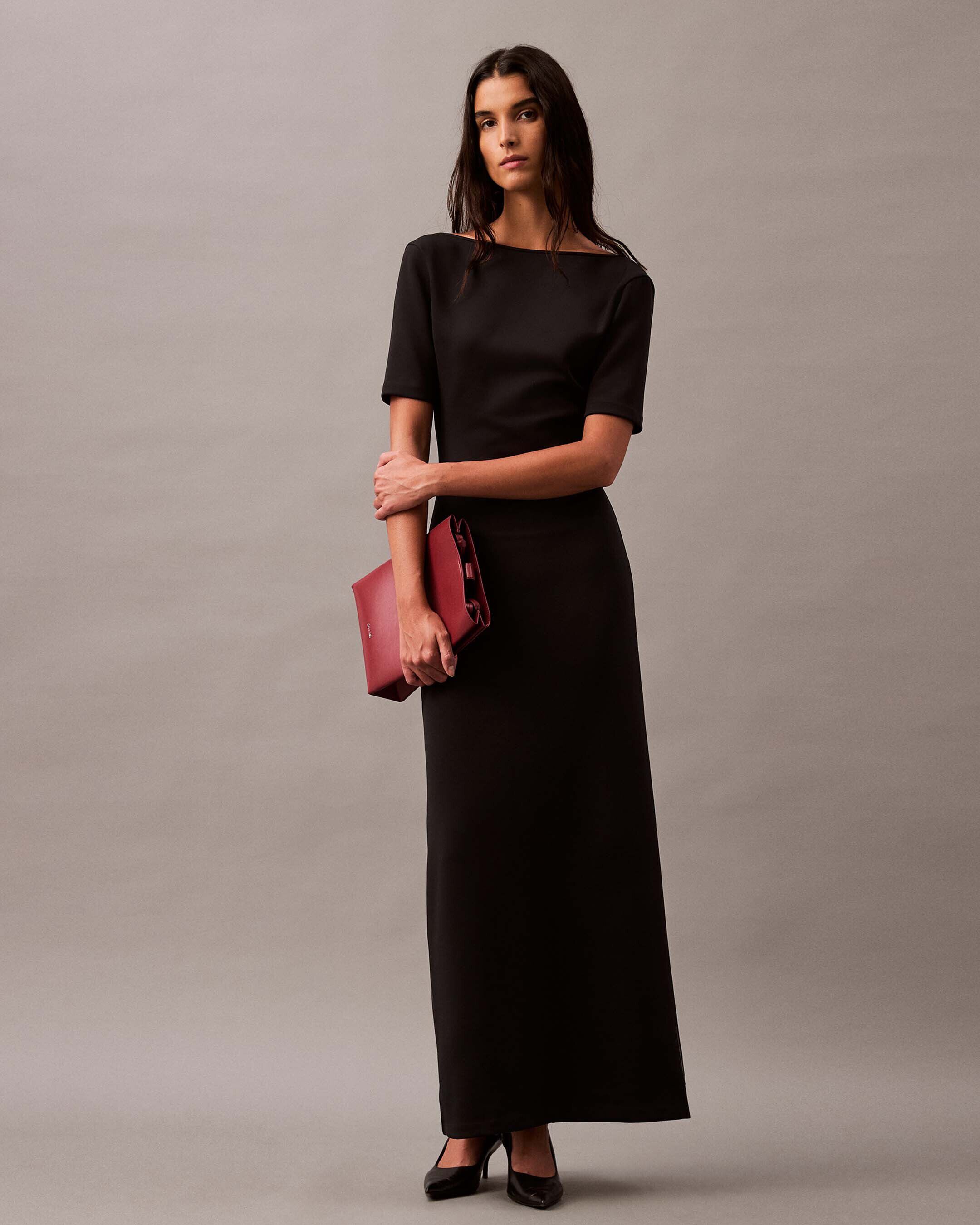 Low back jersey dress shop