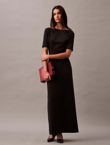Backless Jersey Dress, Black Beauty, hi-res