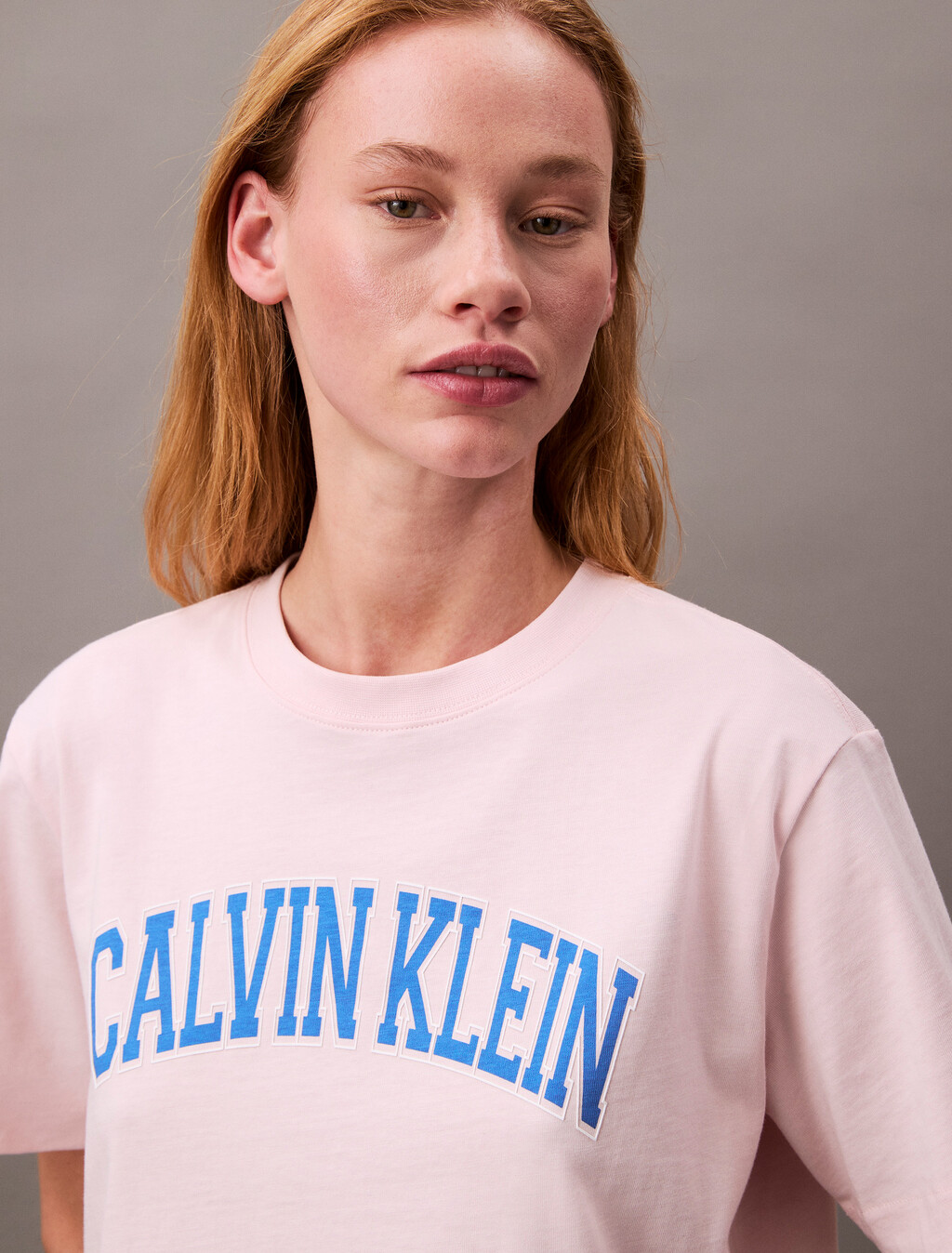Standard Logo Boxy Varsity Tee, Crystal Pink, hi-res