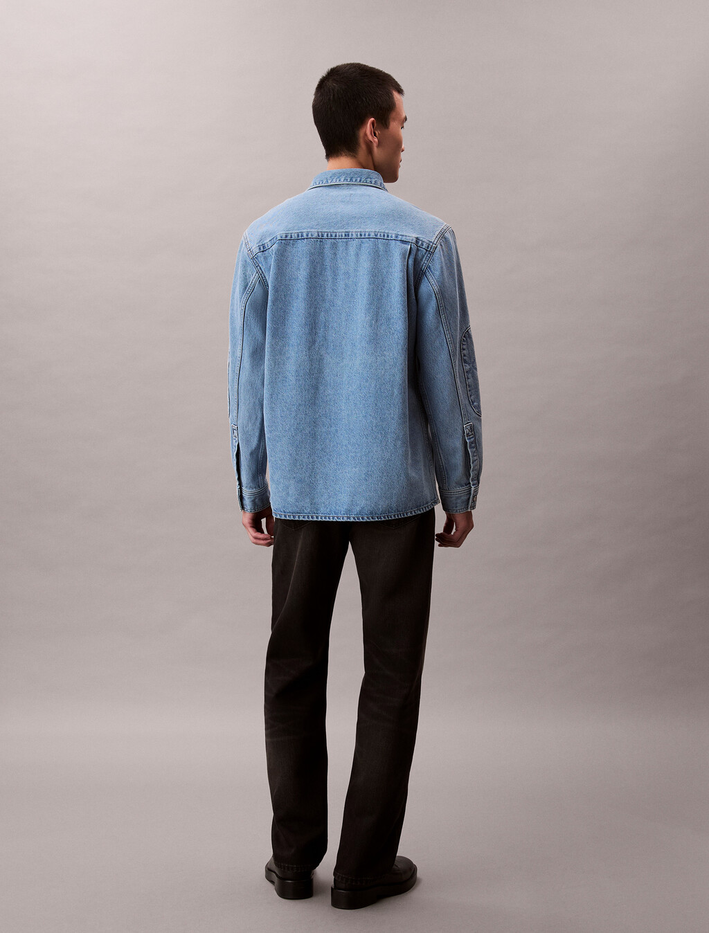 CK Emblem 90s Denim Overshirt, CK LT BLUE STONE, hi-res