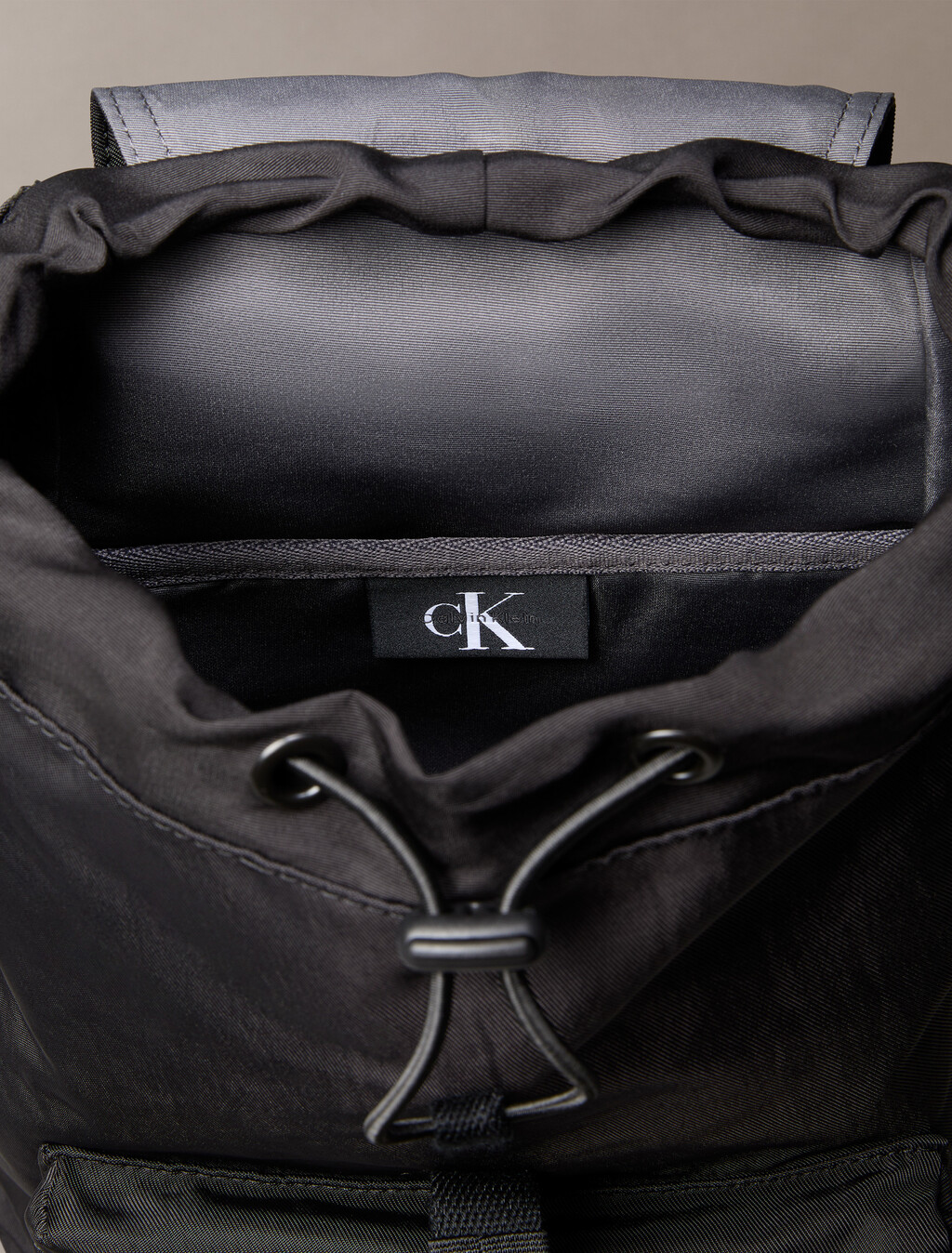 Bold Logo Nylon Mini Flap Backpack, Black, hi-res