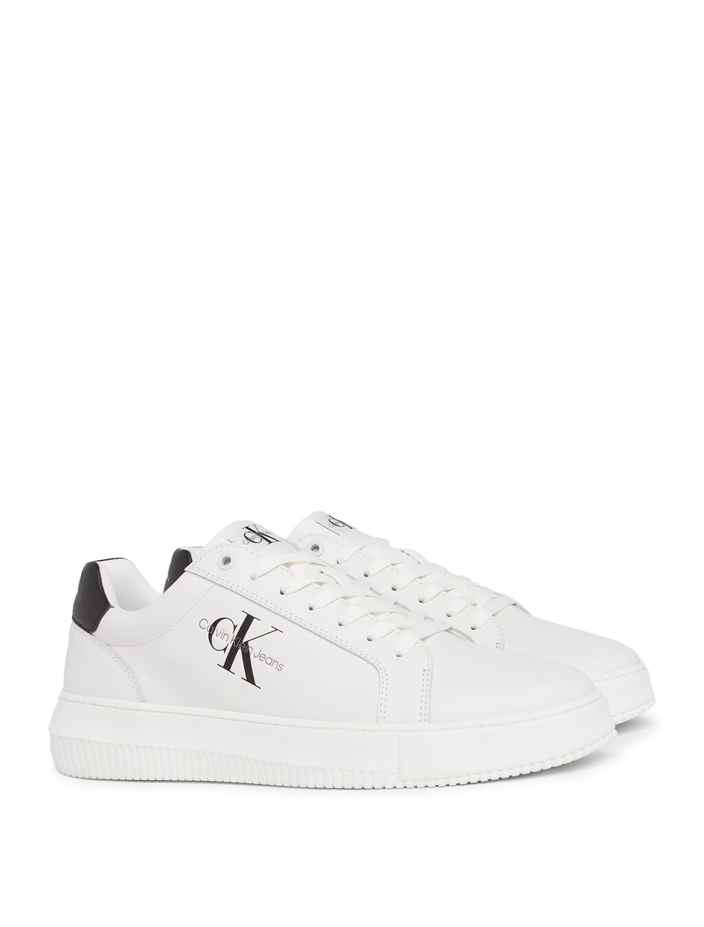 Leather Trainers, Bright White/Black, hi-res
