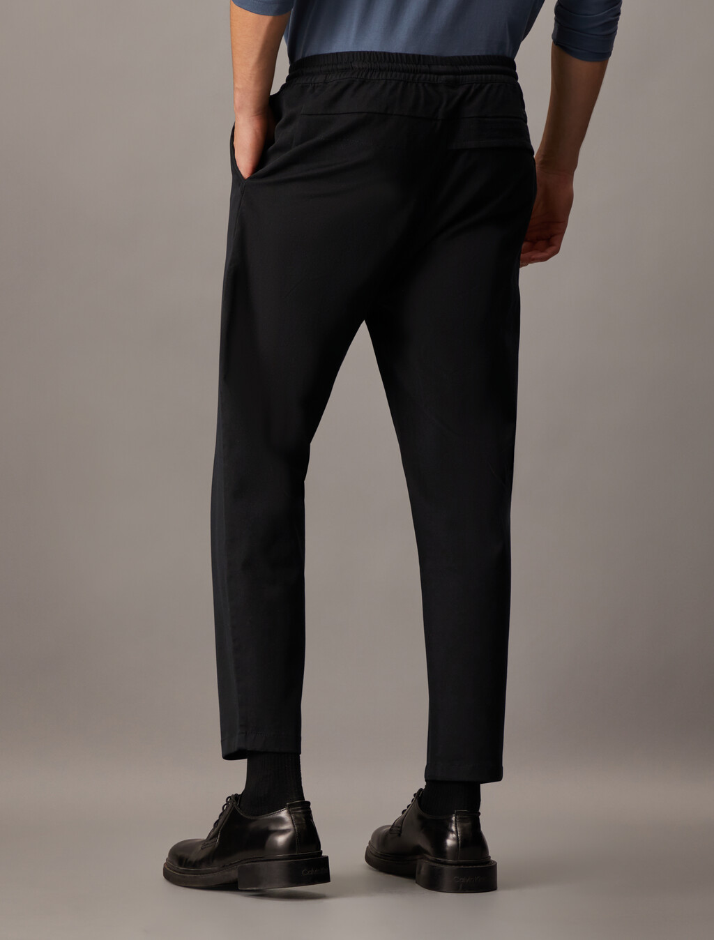Essentials Slim Drawcord Chinos, Ck Black, hi-res