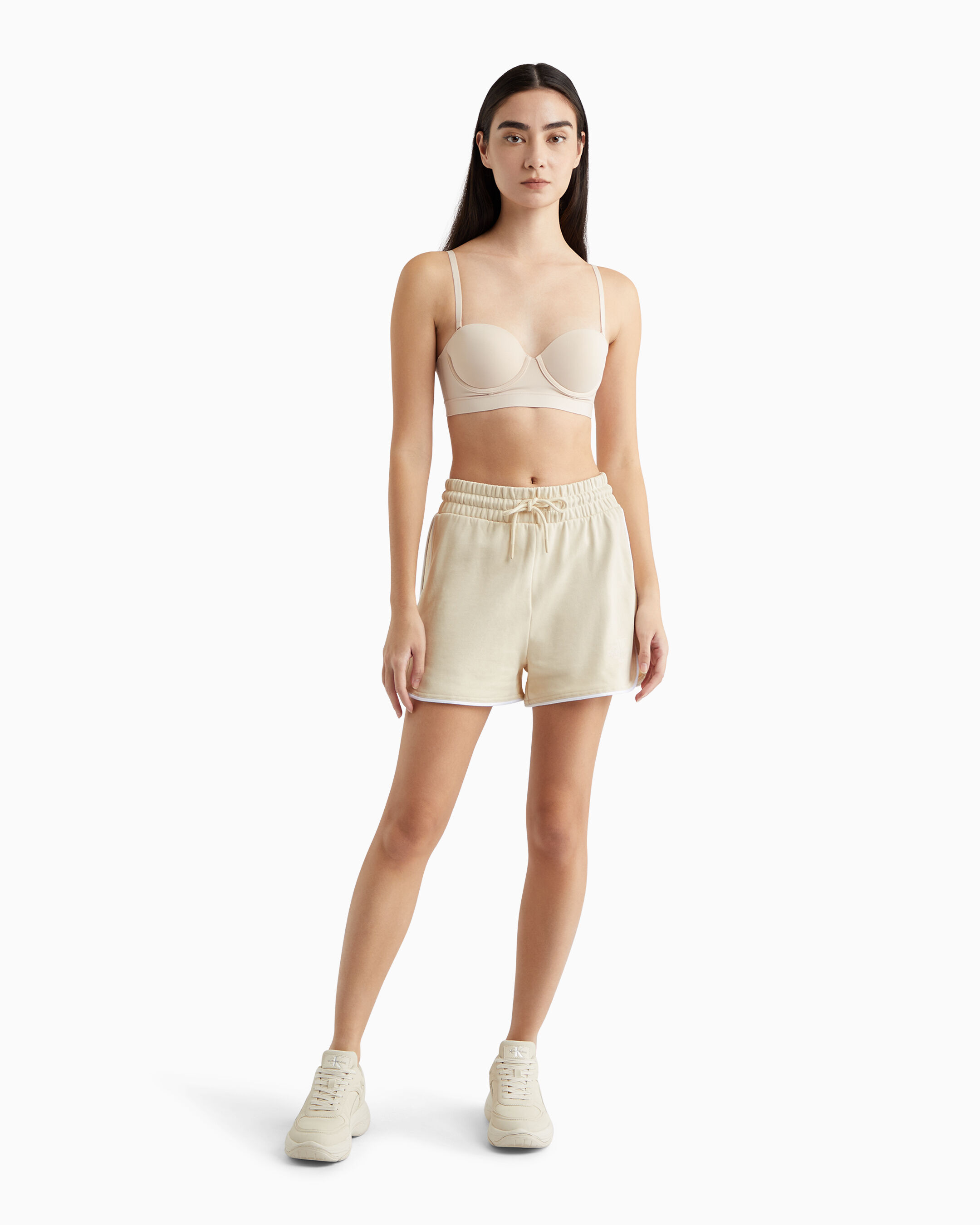White calvin klein shorts top