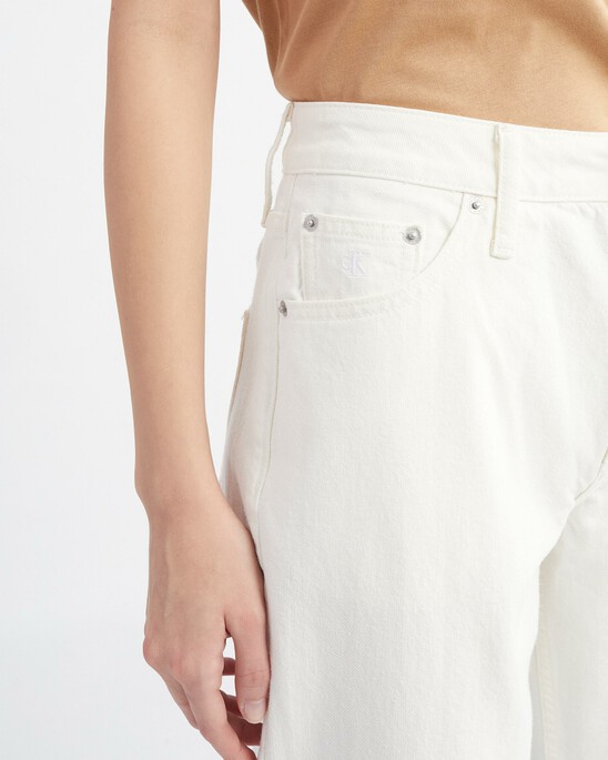 90s Straight Modern Neutrals White Jeans