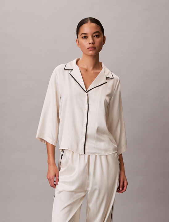 Satin Sheen Short Sleeve Shirt