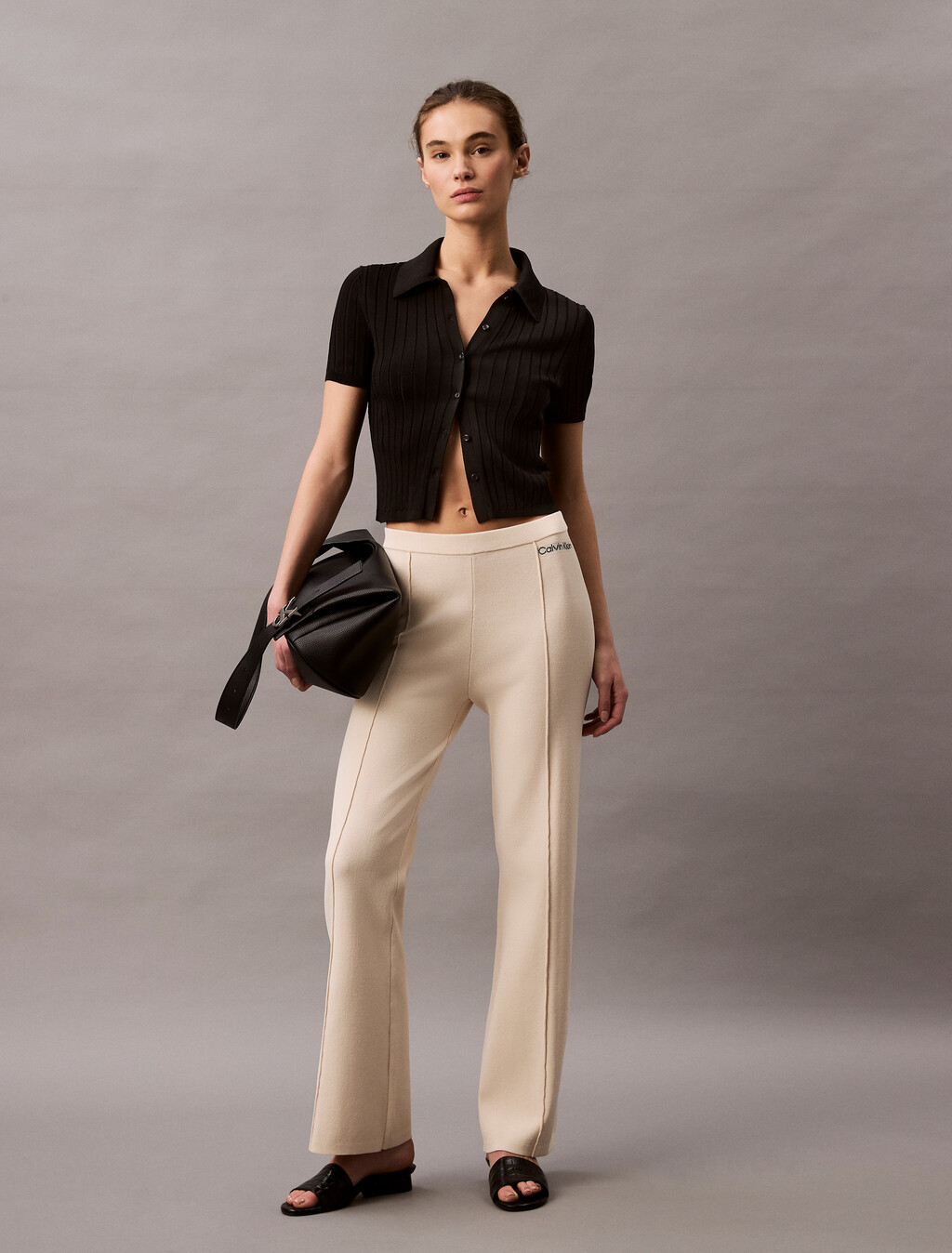 Stretch Viscose Trousers, Turtledove, hi-res