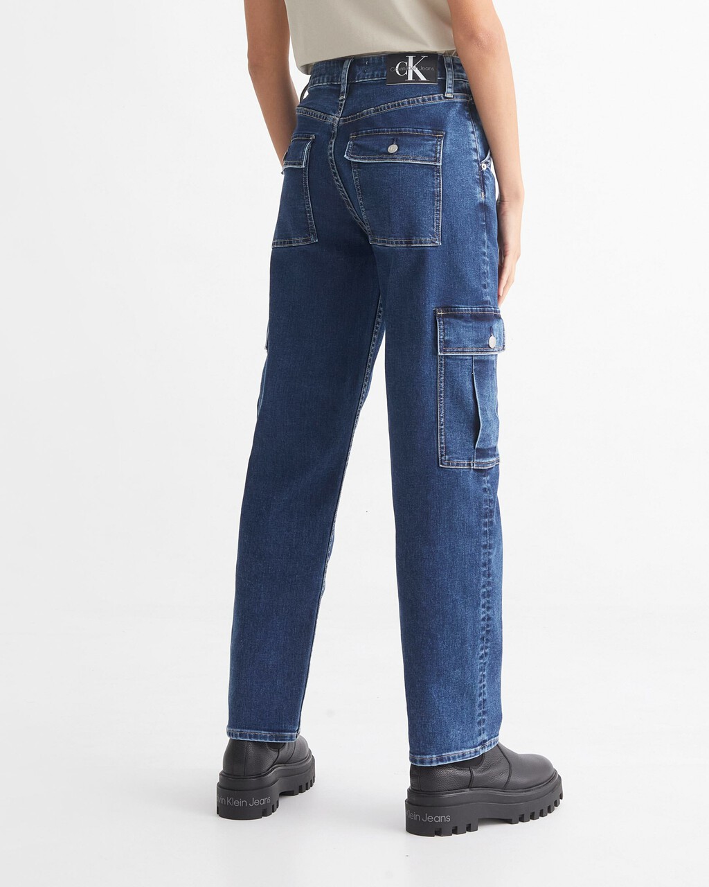 37.5 90S STRAIGHT CARGO JEANS, Dark Blue Cargo Pkt, hi-res