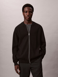 Tech Knit Bomber, Black, hi-res
