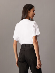 Embroidered Relaxed Tee, Bright White, hi-res