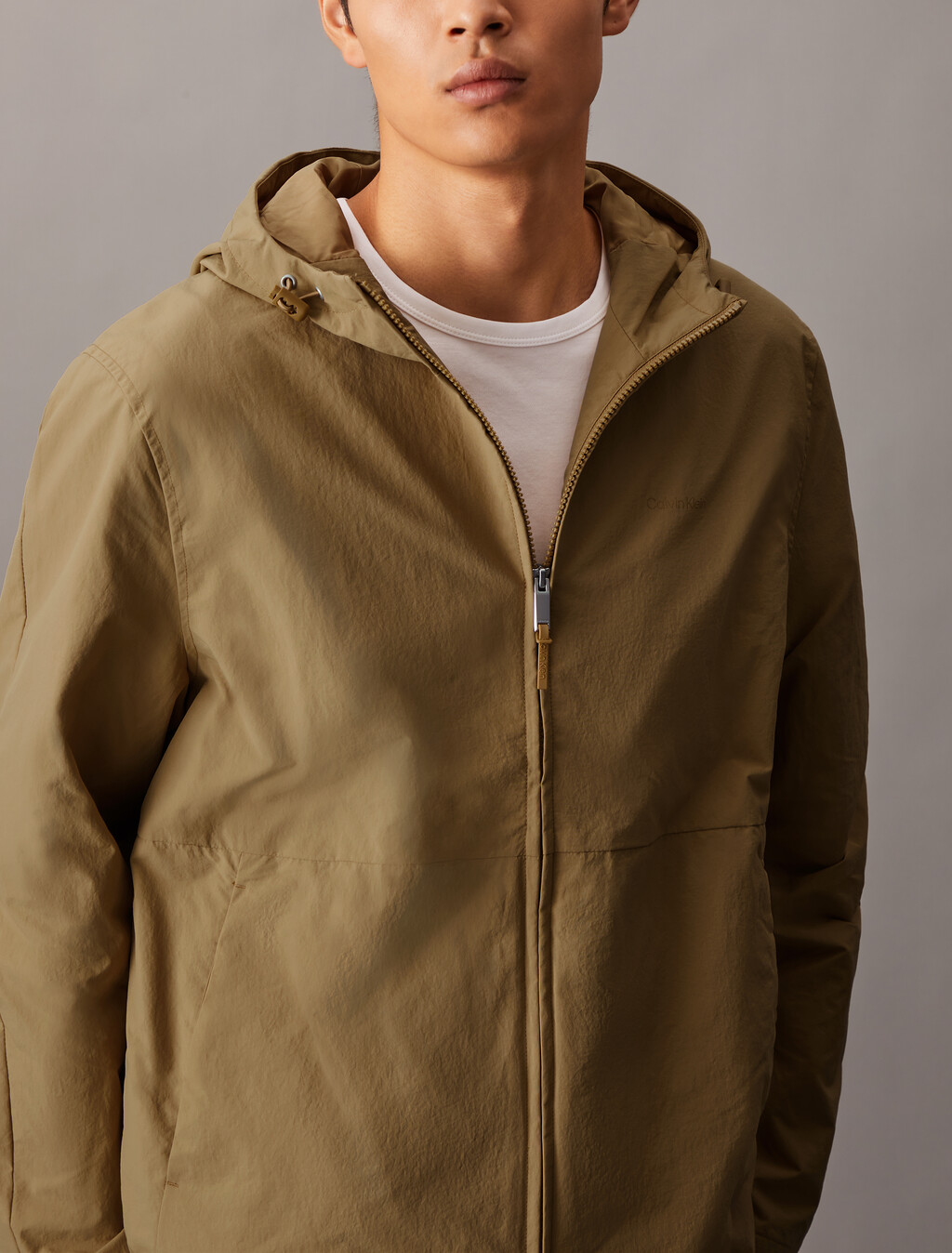 Crinkle Nylon Hooded Windbreaker Jacket, Marigold, hi-res