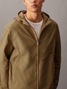 Crinkle Nylon Hooded Windbreaker Jacket, Marigold, hi-res