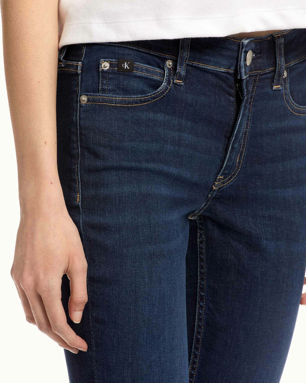 Core Mid Rise Skinny Ankle Jeans, Dark Blue, hi-res