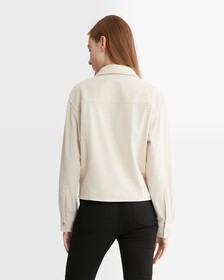 Naturals Corduroy Cropped Shirt, Putty Beige, hi-res
