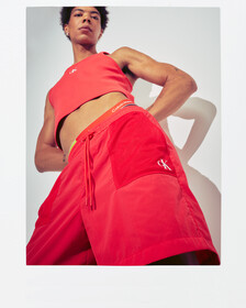 PRIDE RELAXED NYLON SHORTS, Bittersweet, hi-res