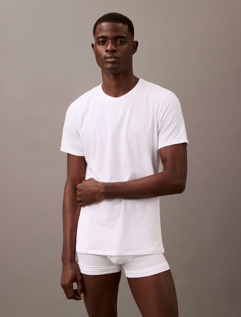 3 Pack Cotton Stretch Crewneck Tees, WHITE, hi-res