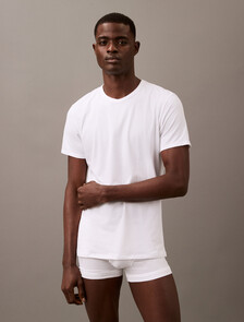 3 Pack Cotton Stretch Crewneck Tees, WHITE, hi-res