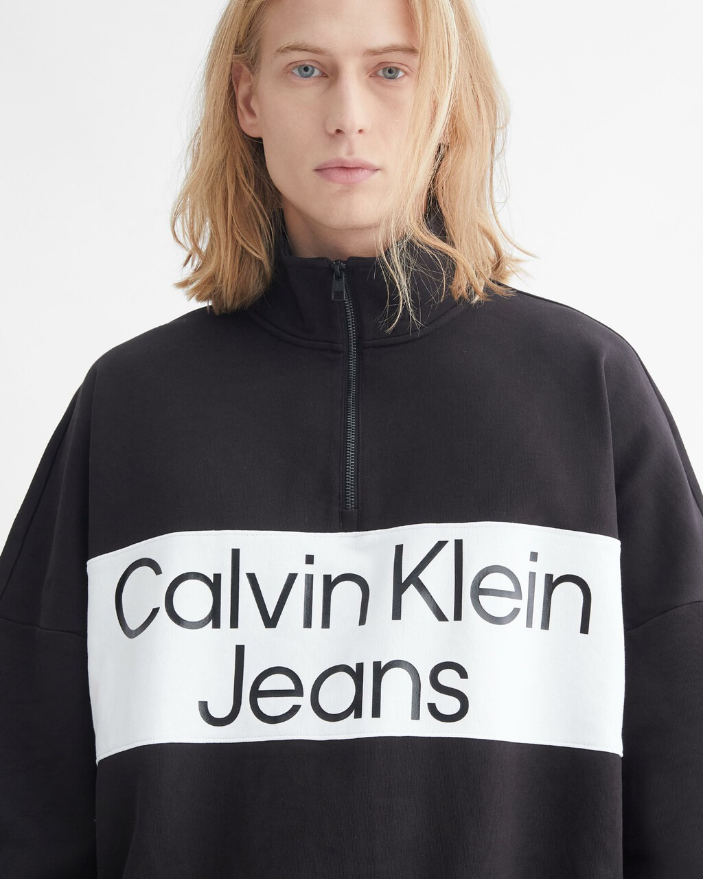 NOCTURNAL REDS HALF ZIP SWEATSHIRT, CK BLACK, hi-res