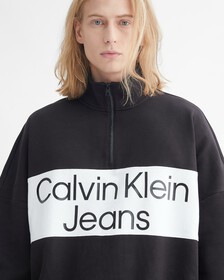 NOCTURNAL REDS HALF ZIP SWEATSHIRT, CK BLACK, hi-res