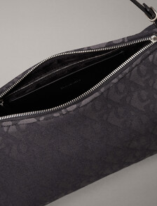 Logo Jacquard Shoulder Bag, Black, hi-res