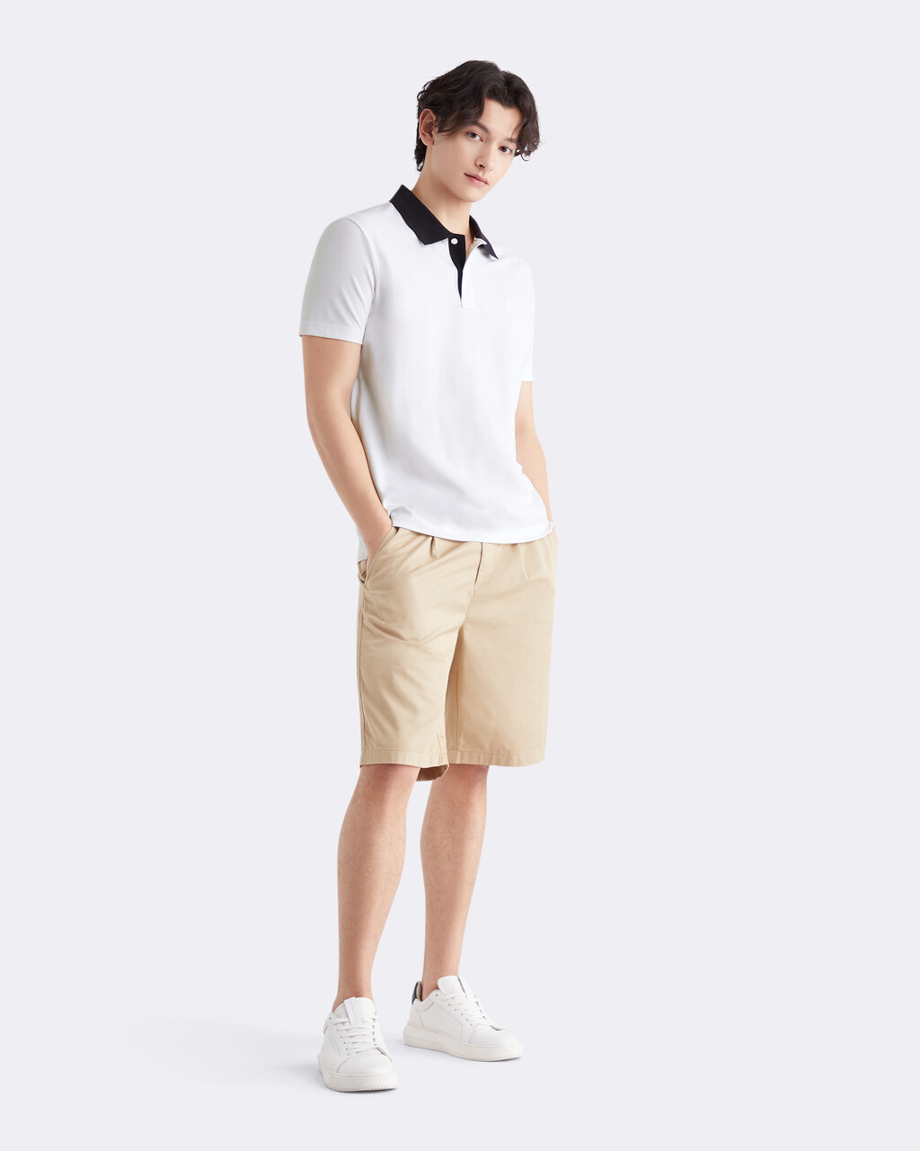 Cooling Contrast Collar Polo, Bright White, hi-res