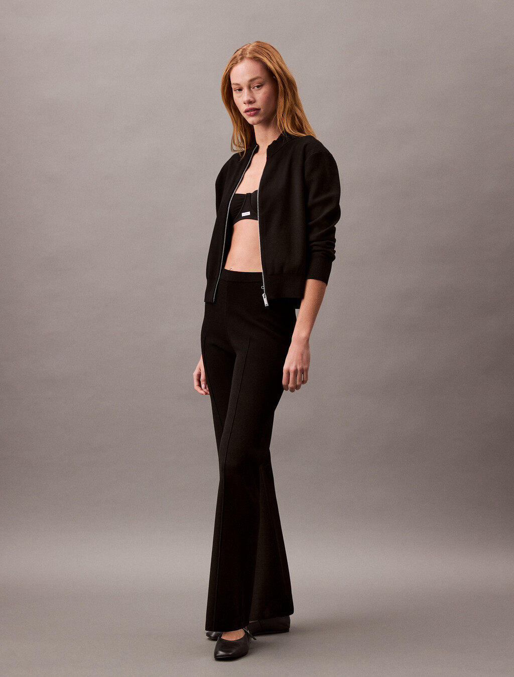 Stretch Viscose Trousers, Black, hi-res