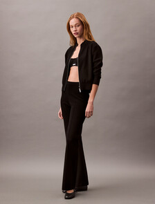 Stretch Viscose Trousers, Black, hi-res