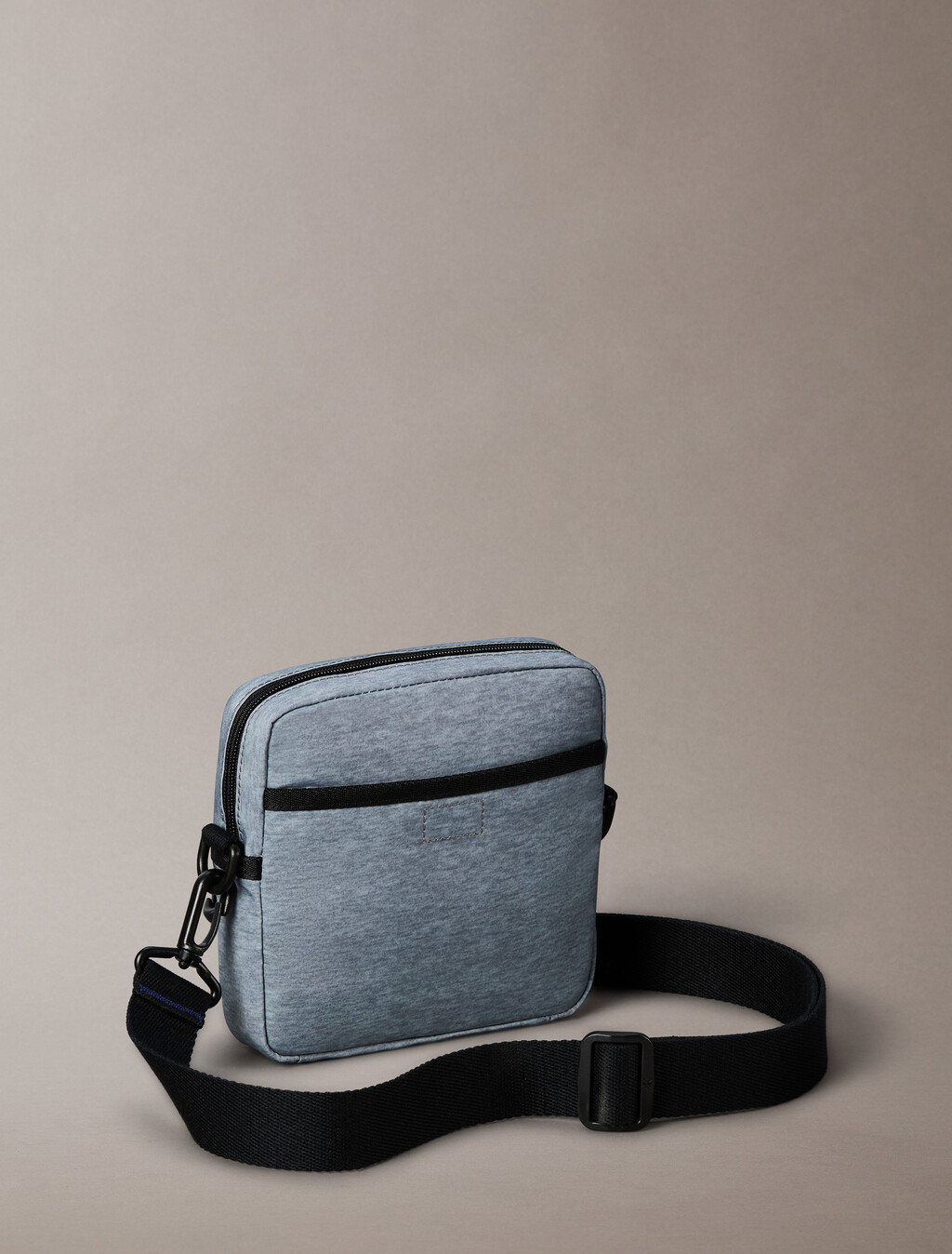 Bold Logo Nylon Square Crossbody Bag, Gray Heather, hi-res