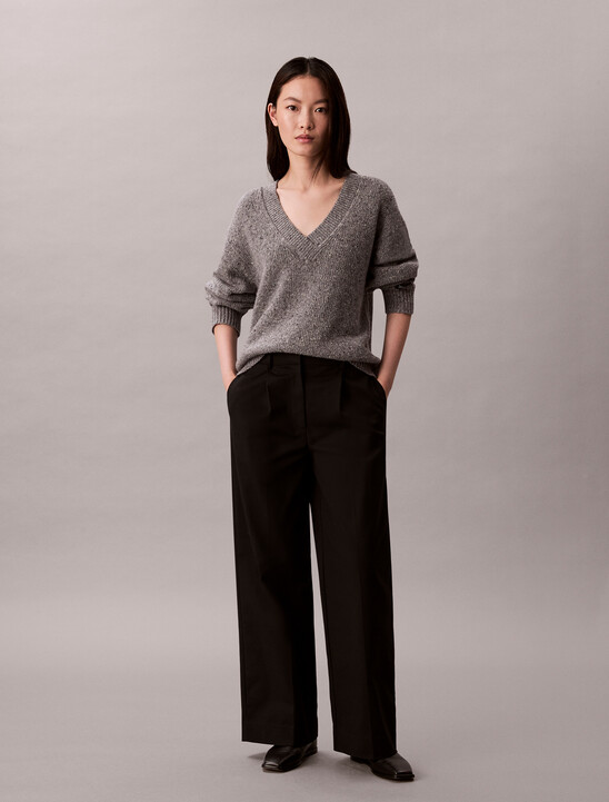Chunky Relaxed V Neck Sweater