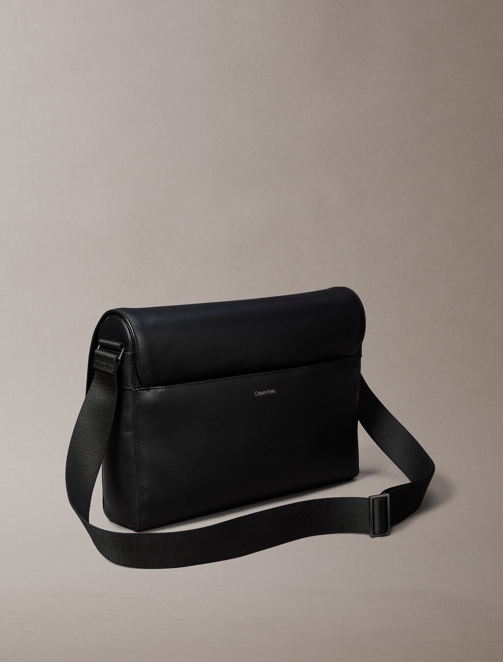 Saffiano Emblem Logo Messenger Bag, Black, hi-res