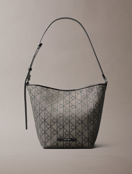 Emblem Jacquard Bucket Bag
