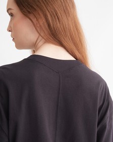 ESSENTIALS CROPPED LONG SLEEVE TEE, BLACK BEAUTY, hi-res