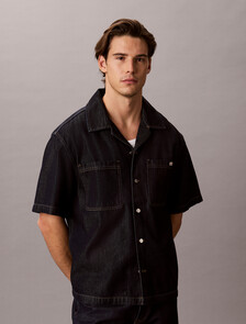 Eco Cool Short Sleeve Denim Shirt, RAW RINSE, hi-res
