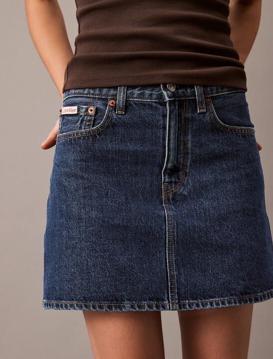 High Rise Denim Mini Skirt