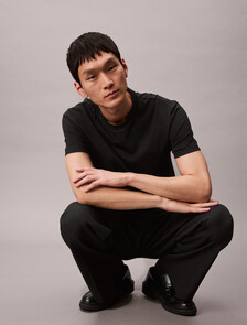 Solid Liquid Touch Crewneck Tee, Black, hi-res