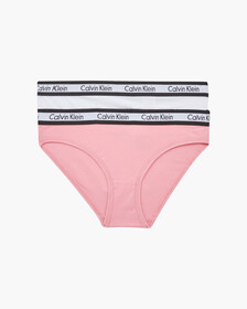 GIRLS MODERN COTTON BIKINI 2 PACK, Roseypink/Pvhwhite, hi-res