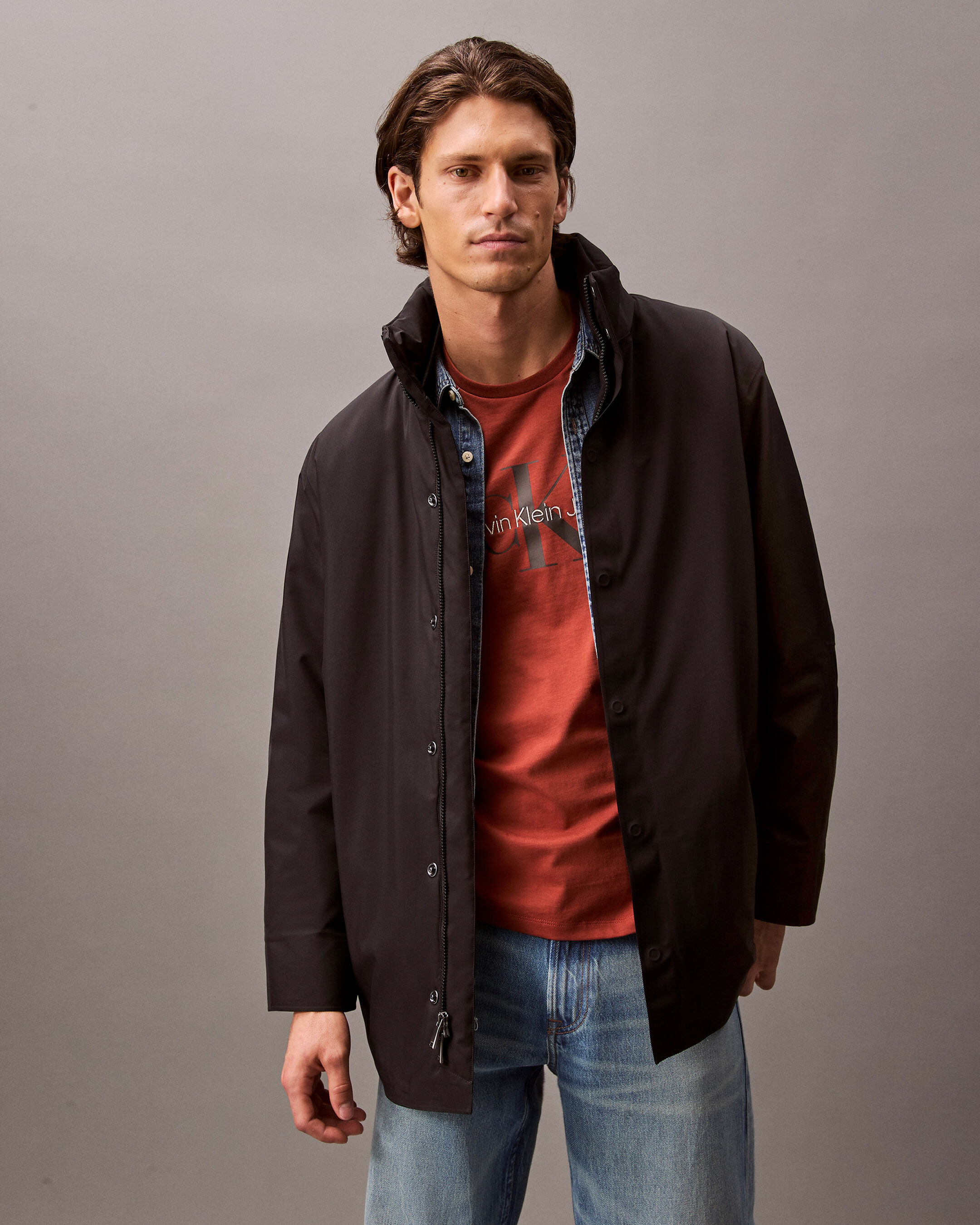 Calvin klein mid length down coat hot sale