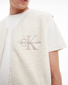 GENDERLESS MONOGRAM FLEECE VEST, Eggshell, hi-res