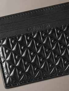 Embossed Emblem Card Case, Black, hi-res