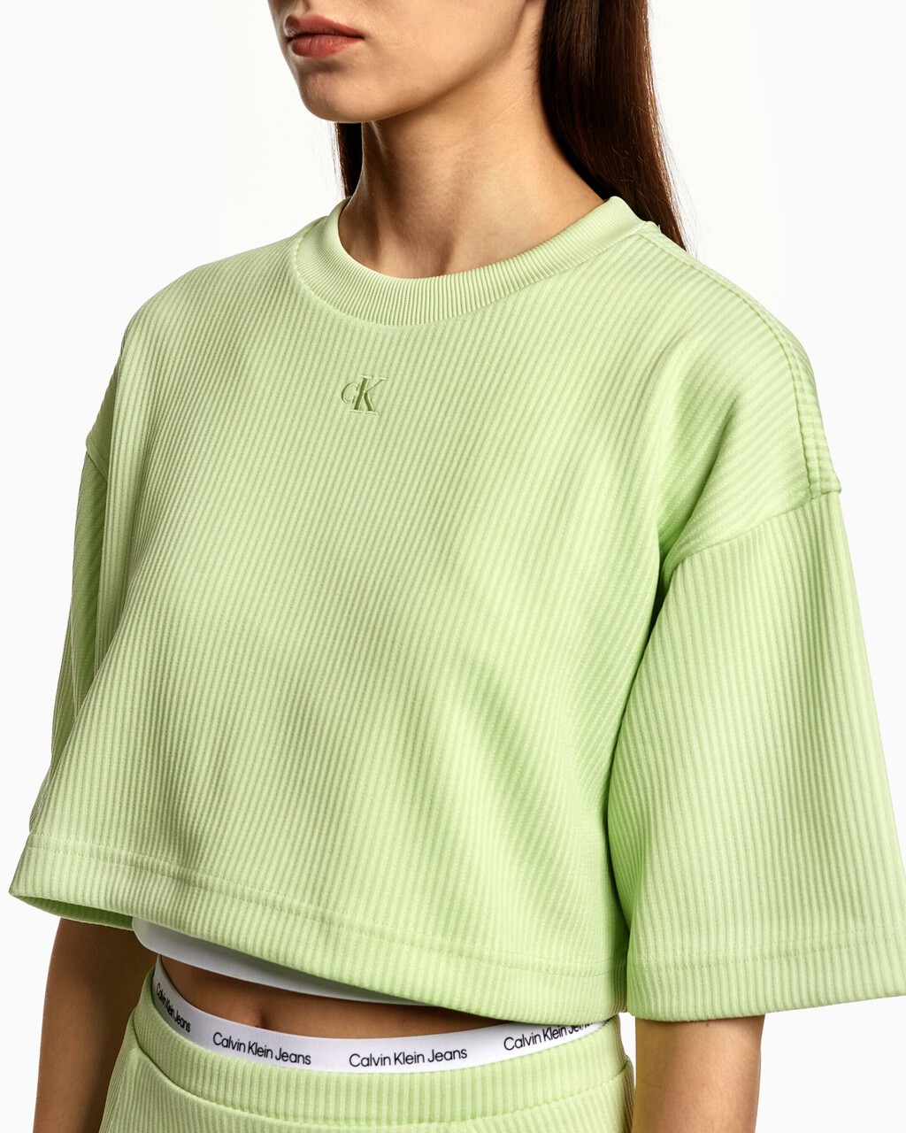 2 In 1 Rib Knit Cropped Top, Exotic Mint, hi-res