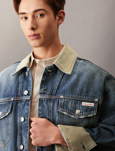 80s Icon Denim Trucker Jacket, FADED CK BLUE, hi-res