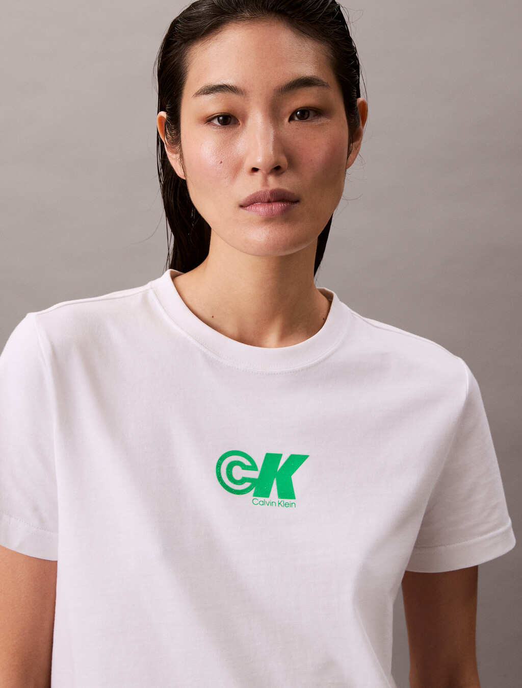 CK Logo Jersey Slim Tee, Brilliant White, hi-res
