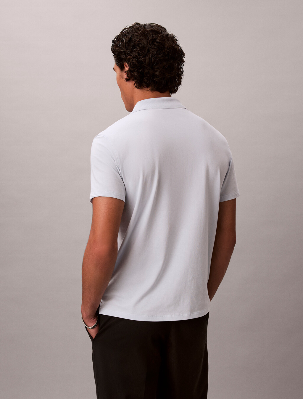 Stretch Cotton Slim Polo, Plein Air, hi-res