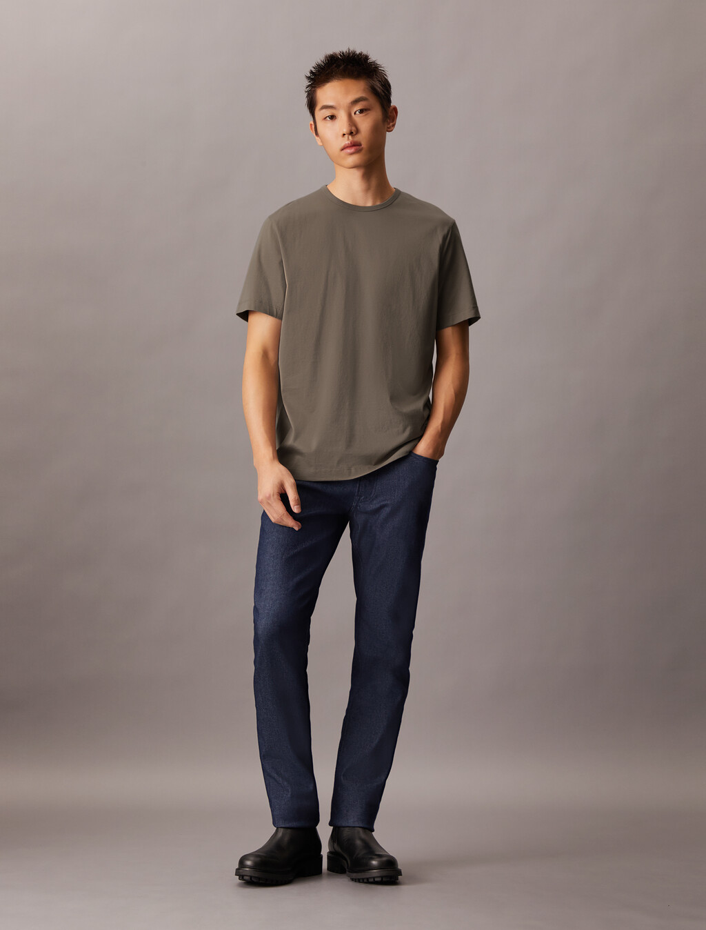 The Calvin Double Mercerized Tee, Driftwood, hi-res