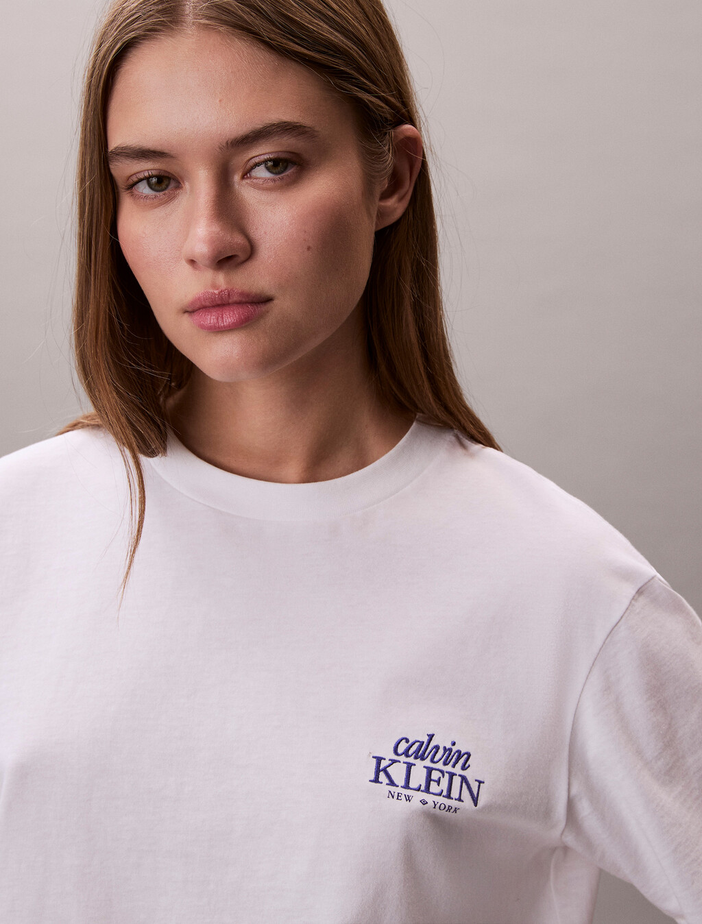 Relaxed Embroidered Logo T-shirt, Bright White, hi-res