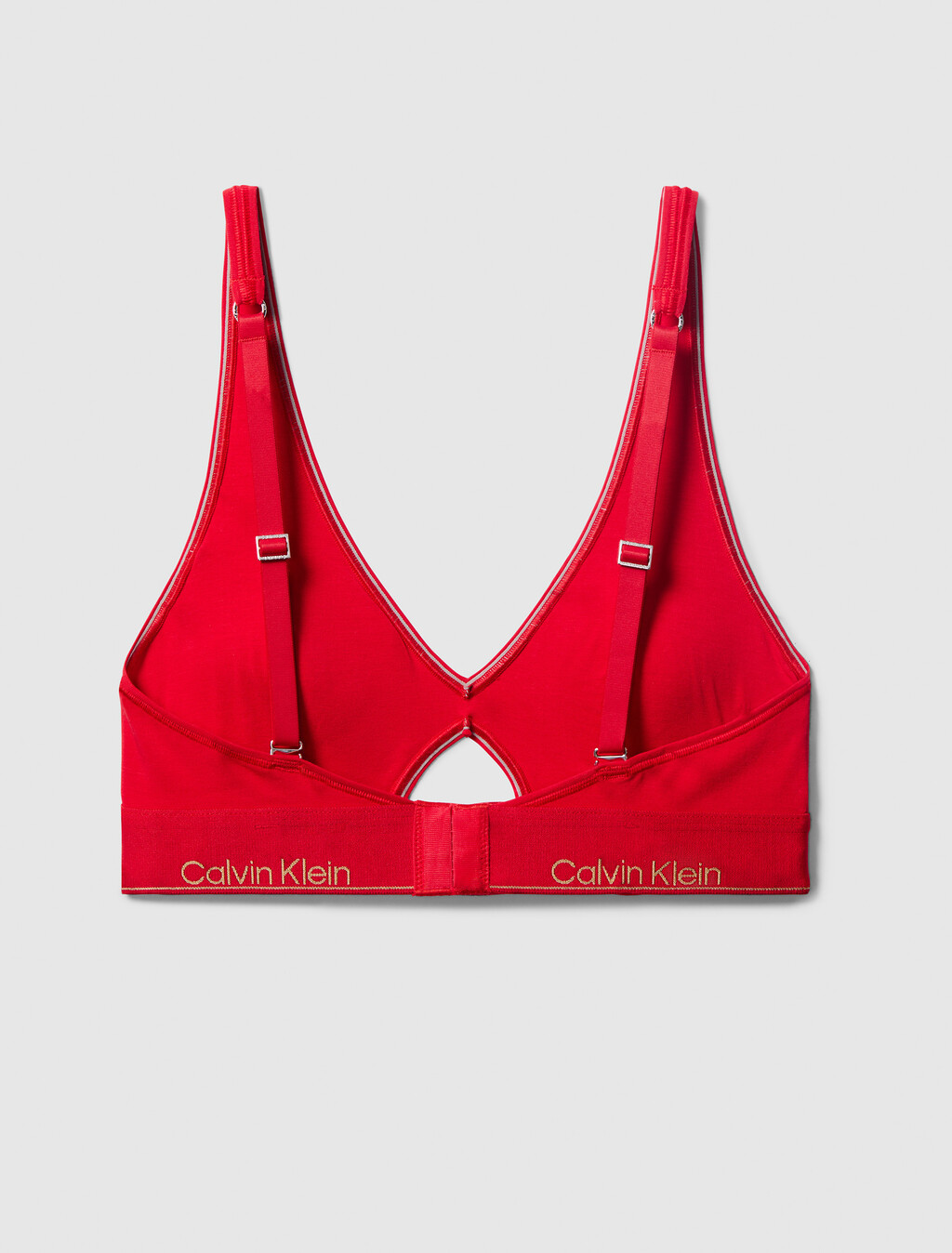 Icon Cotton Lightly Lined Triangle Bralette, Chinese Red, hi-res