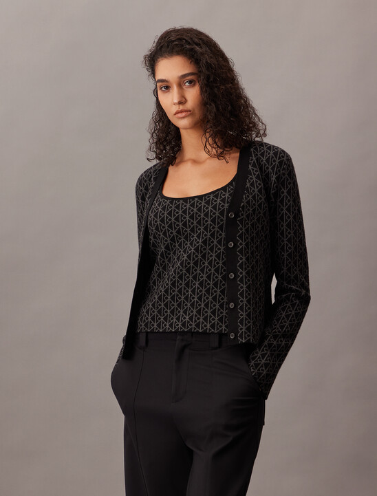 Monogram Tank Cardigan Twinset